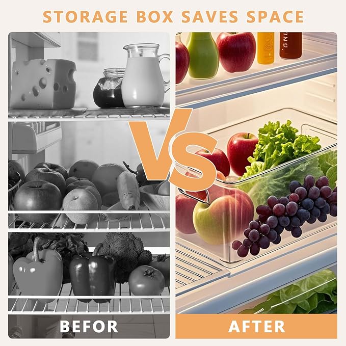 MOONEDGE 4-Pack Clear Plastic Storage Bins — Open-Top PET Organizers and Storage - Image 4