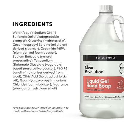 Clean Revolution Liquid Gel Hand Soap, Silky Rich Liquid, Quick Lather - Image 10