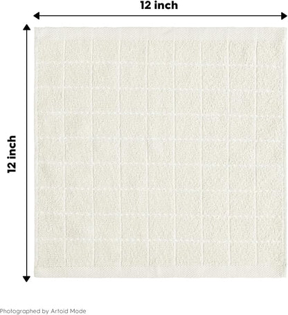 Artoid Mode Checkered Designed Cotton Beige Grey Black Terry Kitchen Dish Cloths - Image 7