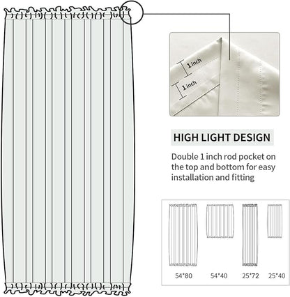 DWCN French Door Curtains – Rod Pocket Thermal Blackout Curtain - Image 3