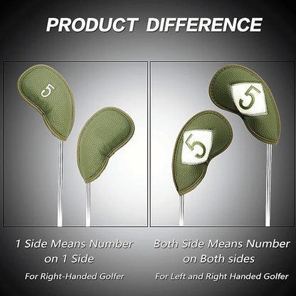 FINGER TEN Premium Synthetic Leather Stylish Iron & Wedge Golf Head Covers - Image 2