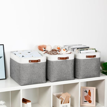 DULLEMELO Large Storage Baskets, Fabric Storage Basket - Image 3