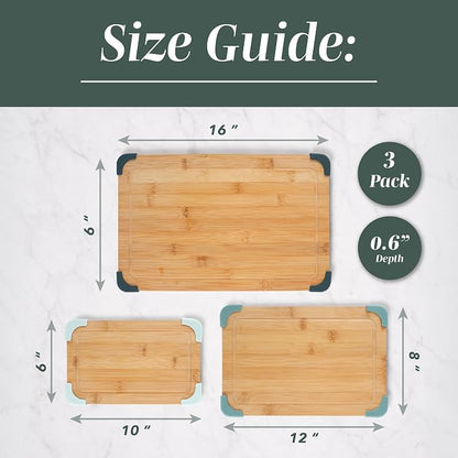 COOK WITH COLOR Non-Slip Cutting Board Set – Kitchen Essentials with Easy Grip - Image 3