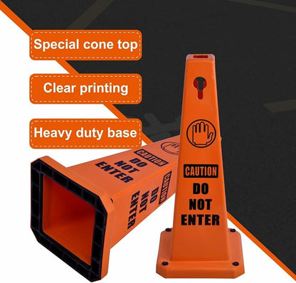 8-Pack 26.5" Caution Cones, 4-Sided Visible Safety Signs - Image 3