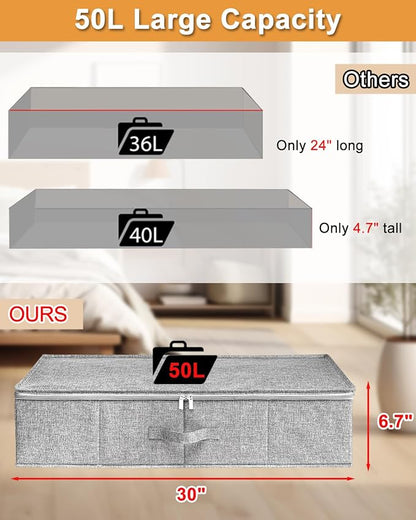 punemi Under Bed Storage, 3 Pack Underbed Storage Container Bags - Image 2