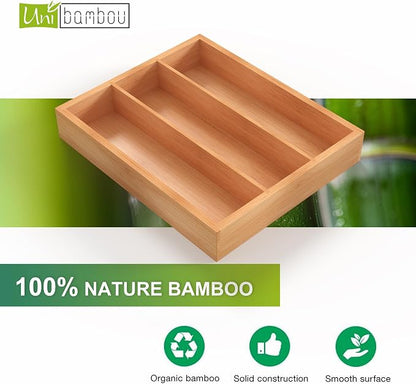 Bamboo Utensil Drawer Organizer, Kitchen Drawer Organizer - Image 6