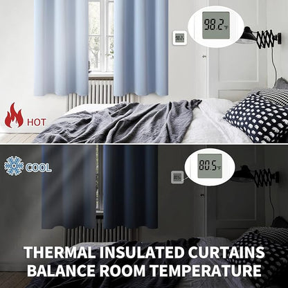 BGment Baby Blue Room Darkening Curtains 63 Inches Long - Image 3