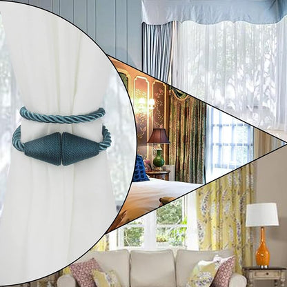 4 Pack Magnetic Curtain Tiebacks Rope Modern Handmade Curtain Tie Backs - Image 6