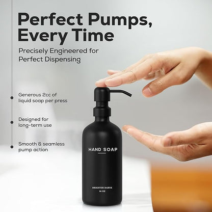 Black Glass Hand and Dish Soap Dispenser Set by Brighter Barns - Image 4