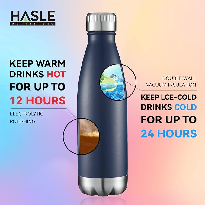 HASLE OUTFITTERS 17oz Stainless Steel Water Bottles Bulk, Vacuum Insulated - Image 4