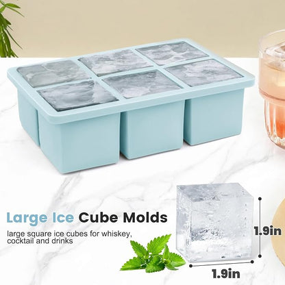 Large Silicone Ice Cube Tray 3Pack, SAWNZC Big Square Ice Cube Molds - Image 4