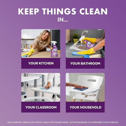 Lysol All Purpose Cleaner Spray, Kitchen & Bathroom Cleaner, Lavender & Cotton - Image 4