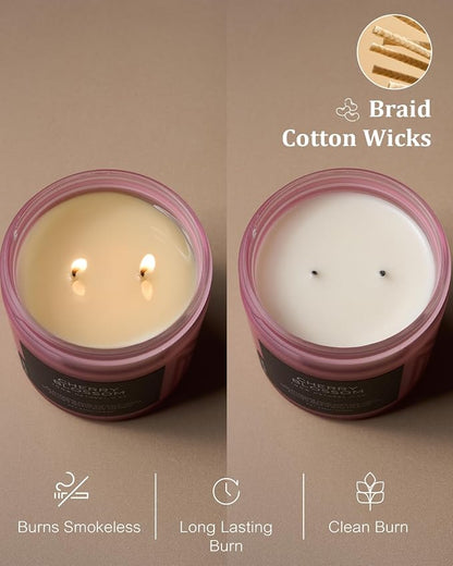M&SENSE Cherry Blossom Scented Spring Candle, 70 Hours Long Lasting Soy Wax - Image 5
