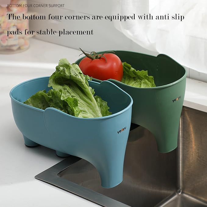 2PCS Vegetables Washing Basket Elephant Drainage Basket Fruit Basket - Image 2