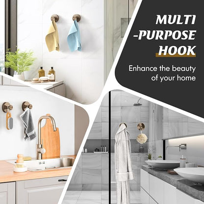 Suction Cup Hooks for Shower, No Drill Towel Hooks for Bathroom Wall, Tile to - Image 3