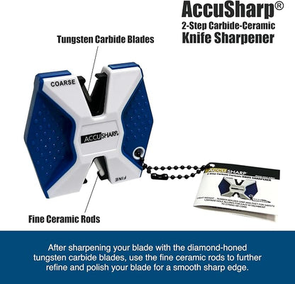 AccuSharp Pull Through Knife Sharpener Keychain, 2-Stage Sharpener - Image 4