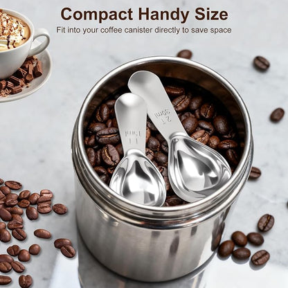 2Pcs Coffee Scoops, Premium 18/8 Stainless Steel Coffee Spoons, Tea and Powder - Image 5