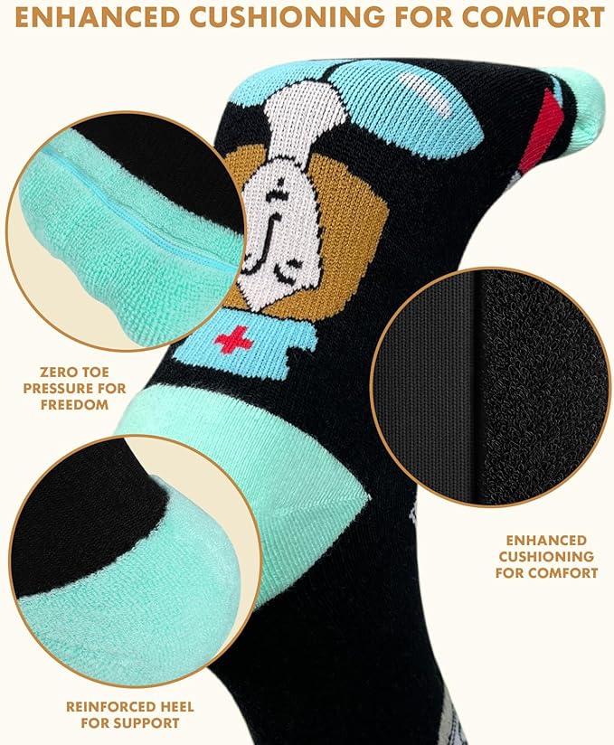 Thick Soft Cotton Compression Socks for Women Men 15-20mmHg Knee High Breathable Cotton Socks for All Day Comfort