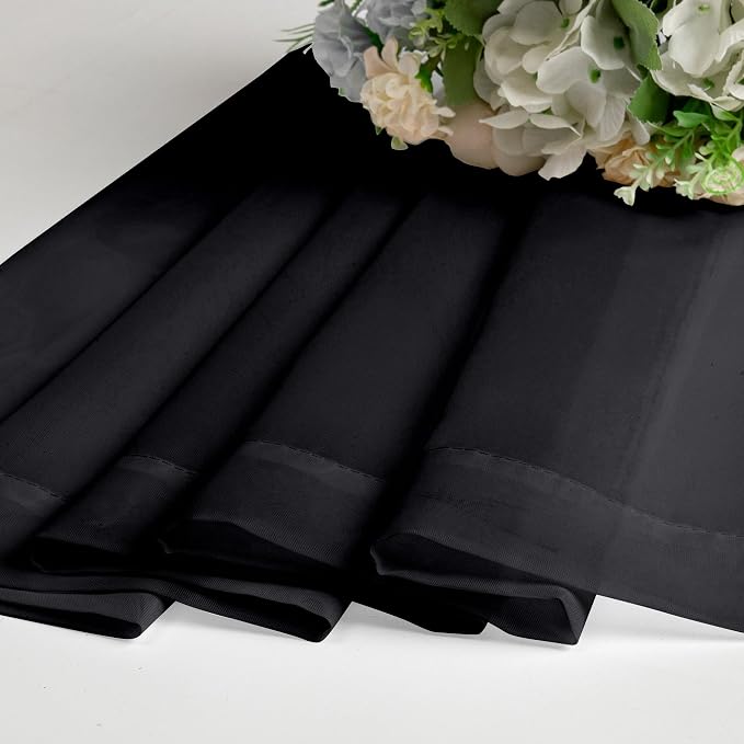 Chyhomenyc Sheer Black Curtains 90 inches Long 2 Panels, Light Filtering Soft - Image 6