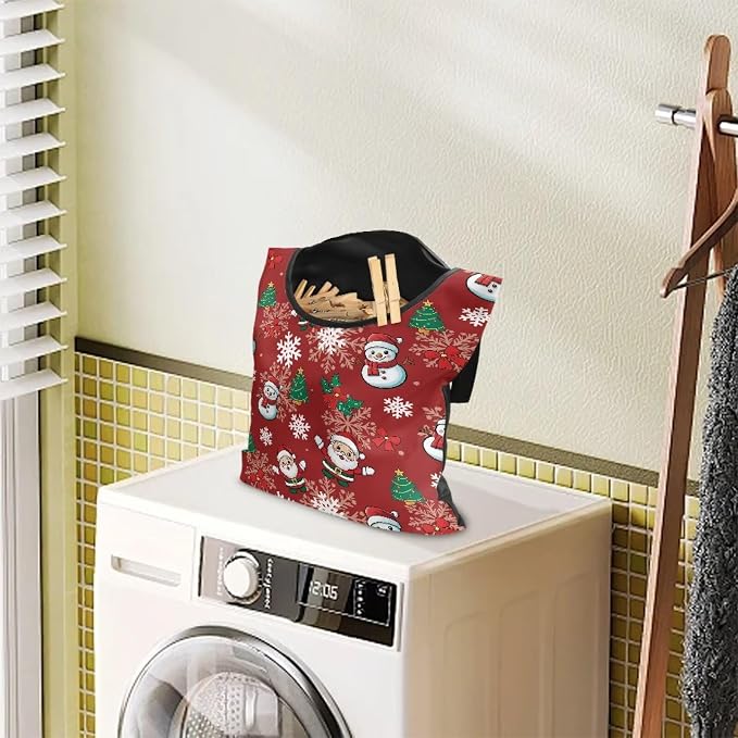 Christmas Theme Handy Clothespin Bags Maple Leaf Space-Saving Clothespin - Image 3