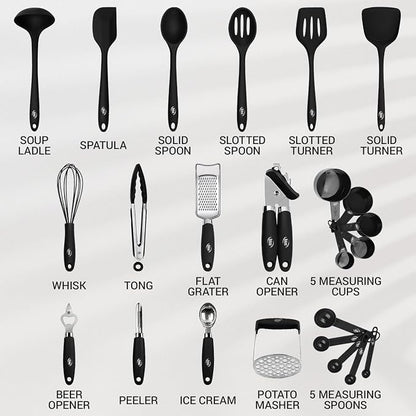 Kaluns Silicone Kitchen Utensils Set 24 Pcs Silicone Cooking Utensils Set - Image 2