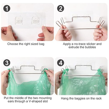 2 Pcs Stainless Steel Trash Bag Holder - Image 4