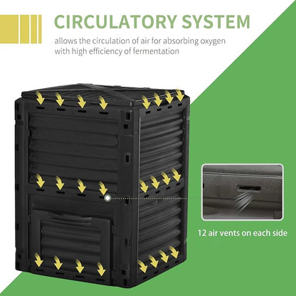 Outsunny Garden Compost Bin 80 Gallon Outdoor Large Capacity Composter Fast - Image 6