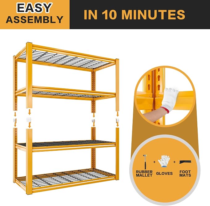 REIBII 40" W Garage Shelving 2240 LBS Storage Shelves Adjustable Heavy Duty - Image 7