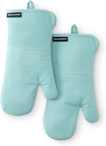KITCHENAID Gourmet Series Gridlines Oven Mitts 2-Pack Set, Heat Resistant up to by KitchenAid