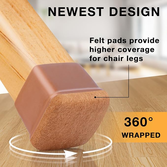 16 Pcs Chair Leg Floor Protectors Square, Silicone Chair Leg Protectors - Image 3