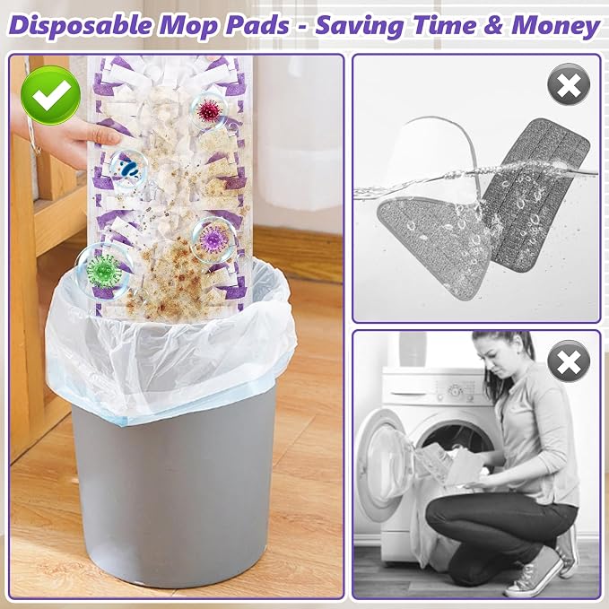 Mop Pads Refills for Swiffer Power Mop: 10 Pcs Wet Dry Disposable Pad for - Image 3