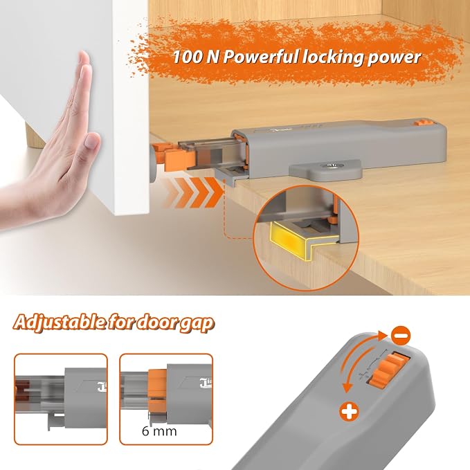 Push to Close Cabinet Latch, Jiayi 10 Pack Push Open Hardware, Cabinet Press - Image 2