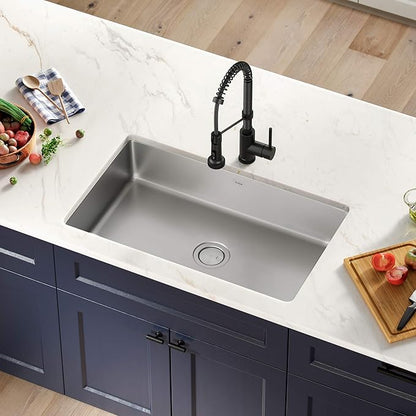 KRAUS Dex 32-inch Undermount 16 Gauge Stainless Steel Single Bowl Kitchen Sink, KA1US32B