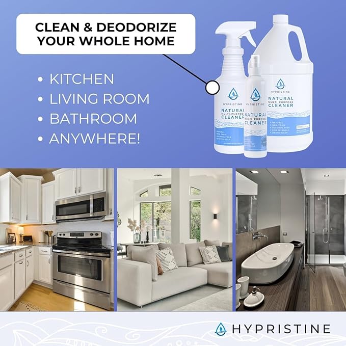 Pure Hypochlorous Acid Multi-Purpose Disinfectant Spray – Bleach- and Alcohol-Free Odor Remover, All-Surface Solution for Home, School and Office – Child-, Pet- and Food Contact-Safe