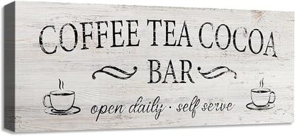 Coffee Tea Cocoa Bar Sign Decor Farmhouse Wall Plaque by SOOTHAN
