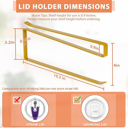 2 Pack Tumbler Lid Organizer, Horizontal Tumbler Lid Storage Hook to Hold Up 20 - Image 3