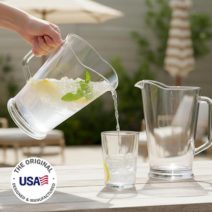 US Acrylic 64oz Bistro Clear Pitcher | Set of 2 Beer Pitchers | Reusable - Image 2