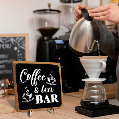 Coffee Bar Decor Sign, Rustic Wooden Plaque Coffee Sign - Image 6