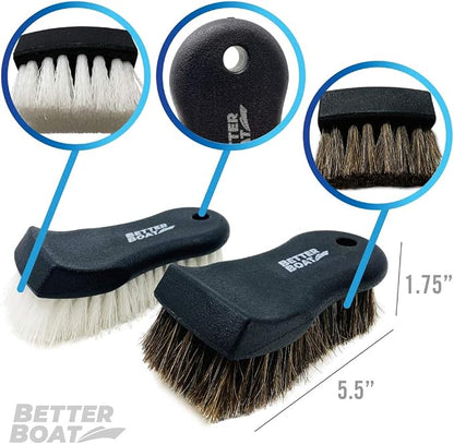 Upholstery Brush Set, Carpet and Car Cleaning Brushes, Horsehair Detailing Brush - Image 2
