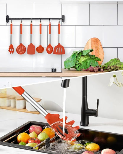Silicone Cooking Utensil Set, BPA Free Heat Resistant Kitchen Tools - Image 5