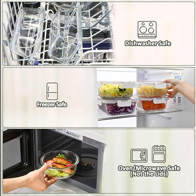 M MCIRCO 10-Pack Glass Food Storage Container - Image 4