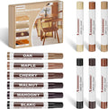 Wood Repair Wax Crayons, 12 Colors Wood Repair Wax Pens Furniture Touch Up Markers, Wood Crayons for Scratches, Scuffs, Cracks, Nail Holes