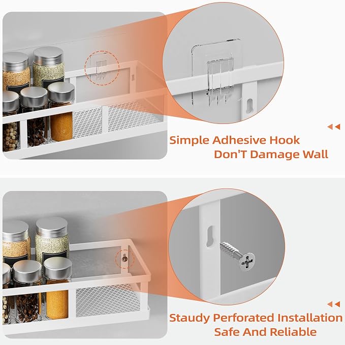 Over The Door Pantry Organizer, 8 Pack Spice Rack Wall Mounted & Hanging - Image 3