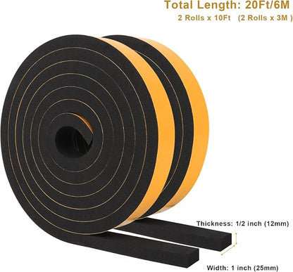 Weather Stripping Soundproof 1 in x 1/2 in, Weatherproof Foam Insulation Tapes - Image 6