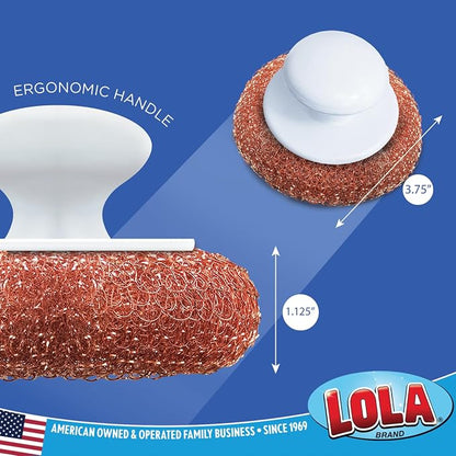 LOLA Copper Mesh Scouring Pad w/Comfort Knob, 144 Pack, Heavy Duty Cleaning Pads - Image 3