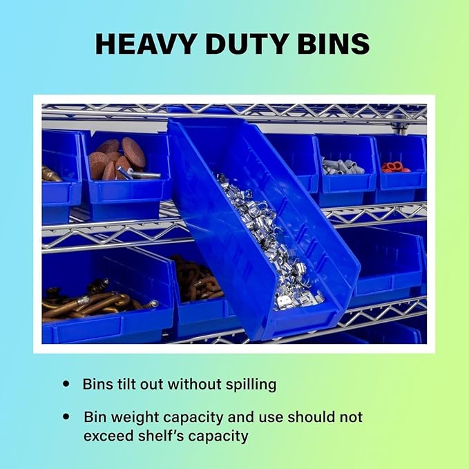 Akro-Mils 30130 Plastic Shelf Bins, Heavy Duty Storage Bins for Garage, Closet, and Drawer Organization, 12-Inch x 6-1/2-Inch x 4-Inch, Yellow, 12-Pack
