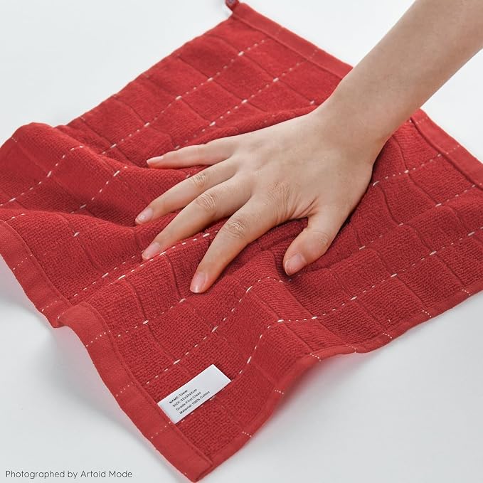 Artoid Mode Checkered Designed Cotton Terry Kitchen Dish Cloths, 12x12 Inch - Image 5