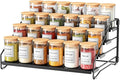 RCHYFEED Spice Rack Organizer for Cabinet Pantry,4 Tier Spice Rack Countertop, Depth Adjustable Spice Organization for Cabinet,Tierd Seasoning Organizer for Cabinet(Black, 1Pack)