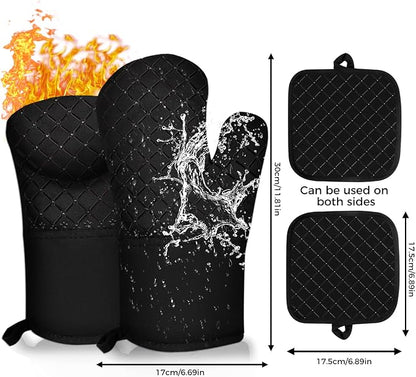 4PCS Oven Mitts and Pot Holders Sets 500°F Pot Holders - Image 7