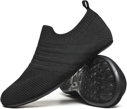 QZKDM Lightweight Slip on Grip Indoor House Slippers Barefoot Non Slip Home by QZKDM